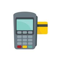 Bank teller pos machine icon flat isolated vector