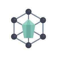 Nanotechnology structure icon flat isolated vector