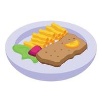 Bbq meat icon isometric vector. Austrian food vector
