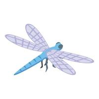 vector isométrico del icono de la libélula del lago. insecto ala