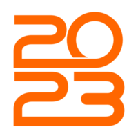 feliz año nuevo 2023 ilustración de diseño para diseño de calendario, sitio web, noticias, contenido, infografía o elemento de diseño gráfico. formato png