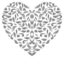 forma de corazón ornamental para invitación de boda o día de san valentín o para decoración, elemento de diseño gráfico o ornamentado. formato png