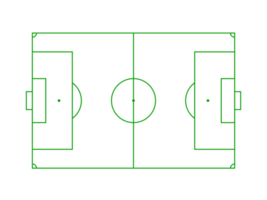 A football pitch also known as a football field, soccer field or soccer pitch for Art Illustration, Apps, Website, Pictogram, Infographic, News, or Graphic Design. Format PNG