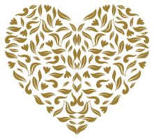 forma de coração ornamental para convite de casamento ou dia dos namorados ou para decoração, elemento de design ornamentado ou gráfico. formato png