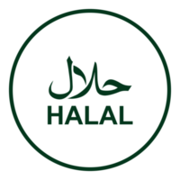 halal logotyp ikon symbol. halal islamic mat certifiering. formatera png