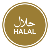 símbolo de icono del logotipo halal. Certificación de comida islámica halal. formato png