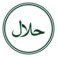 símbolo de icono del logotipo halal. Certificación de comida islámica halal. formato png