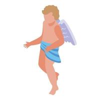 Cupid icon isometric vector. Love heart vector