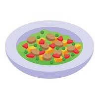 Caribbean food icon isometric vector. Rice cuisine vector