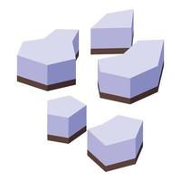 Coconut pieces icon isometric vector. Cosmetic cream vector