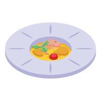 Shrimp food icon isometric vector. Spanish cuisine vector