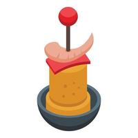 Seafood icon isometric vector. Spanish food vector