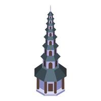 icono de pagoda de viaje vector isométrico. edificio chino