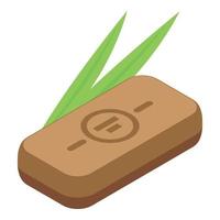 Coconut soap icon isometric vector. Cosmetic cream vector