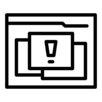 vector de contorno de icono de alerta de página web. datos antivirus