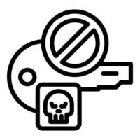 Antivirus key icon outline vector. Secure data vector