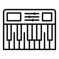 vector de contorno de icono de equipo de sintetizador. música de piano