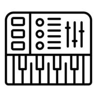 Dj synthesizer icon outline vector. Music piano vector