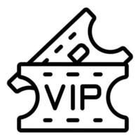 vector de contorno de icono de entradas de eventos vip. fiesta de concierto