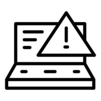 Alert laptop icon outline vector. Data secure vector