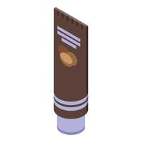 Coconut cream tube icon isometric vector. Cosmetic oil vector