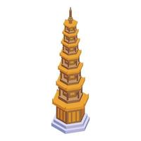 Tourism pagoda icon isometric vector. Chinese building vector