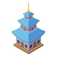 icono de estructura de pagoda vector isométrico. edificio chino