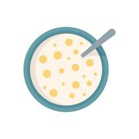 Top view cereal flakes icon flat isolated vector