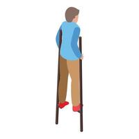 hombre caminando icono vector isométrico. circo de madera