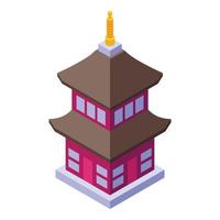 Ancient pagoda icon isometric vector. Asian building vector