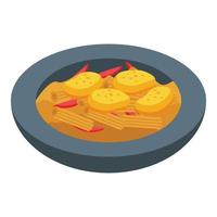 Pasta food icon isometric vector. Cuisine rice vector