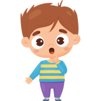 Surprised boy. Male character emotion png