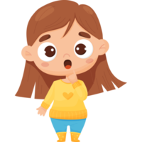 Surprised girl.  character emotion png