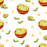 patrones sin fisuras con salsa de guacamole mexicano png