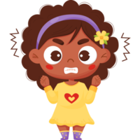Angry disgruntled black girl.   emotion png