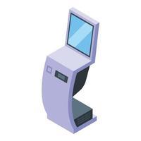 Touchscreen terminal icon isometric vector. Hand mobile vector