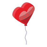 icono de globo de corazón rojo vector isométrico. vendedor tienda