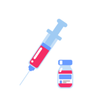 Iconos de vacunas y medicinas para ayudar a los pacientes a concepto de prevención de nuevas cepas de virus png