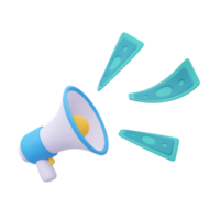 3D megaphone announcement product promotion alert. png