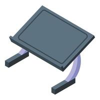 Desk laptop stand icon isometric vector. Computer table vector