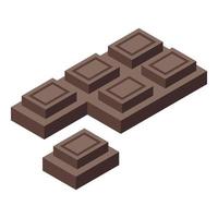 vector isométrico del icono de la barra de chocolate. festival de dulces