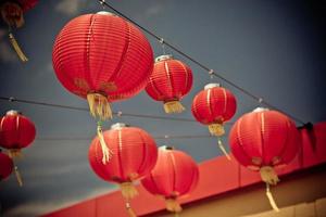Red Chinese Paper Lanterns photo