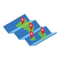 Travel map icon isometric vector. Vacation trip vector