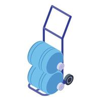 Cart water delivery icon isometric vector. Office cooler vector