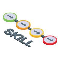 Skill level up icon isometric vector. Capacity effective vector