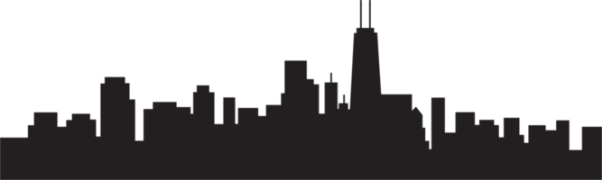 modern cityscape skyline silhouette drawing. png