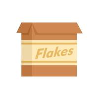 Cereal flakes package icon flat isolated vector