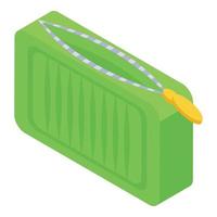 Green fashion box icon isometric vector. Cosmetic makeup vector
