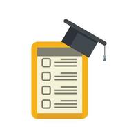 Syllabus tablet graduation icon flat isolated vector