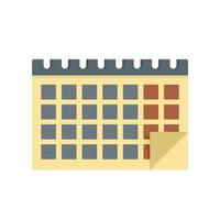 plan de estudios calendario icono plano aislado vector